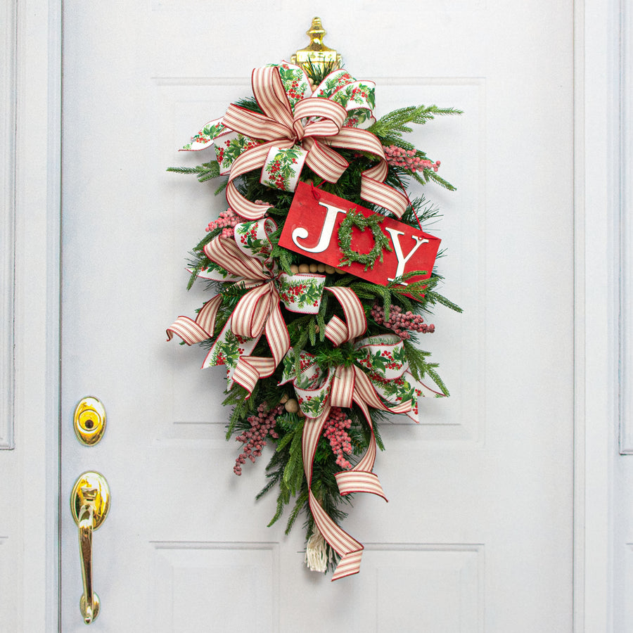 10" Joy Holly Wreath Ornament