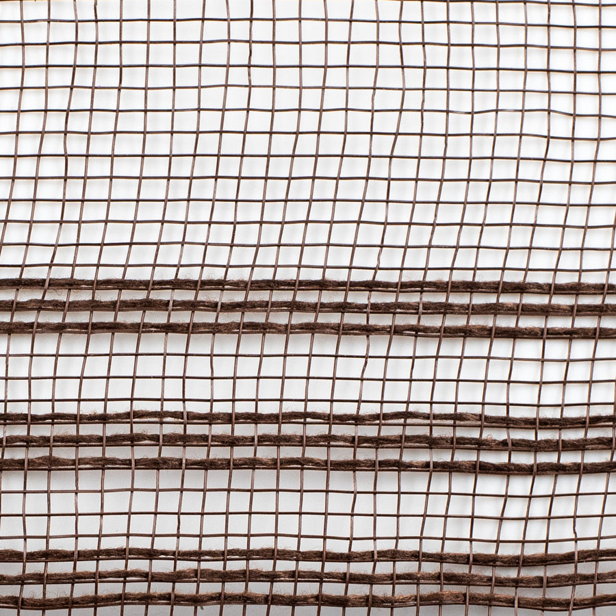 10" Border Stripe Mesh: Chocolate Brown