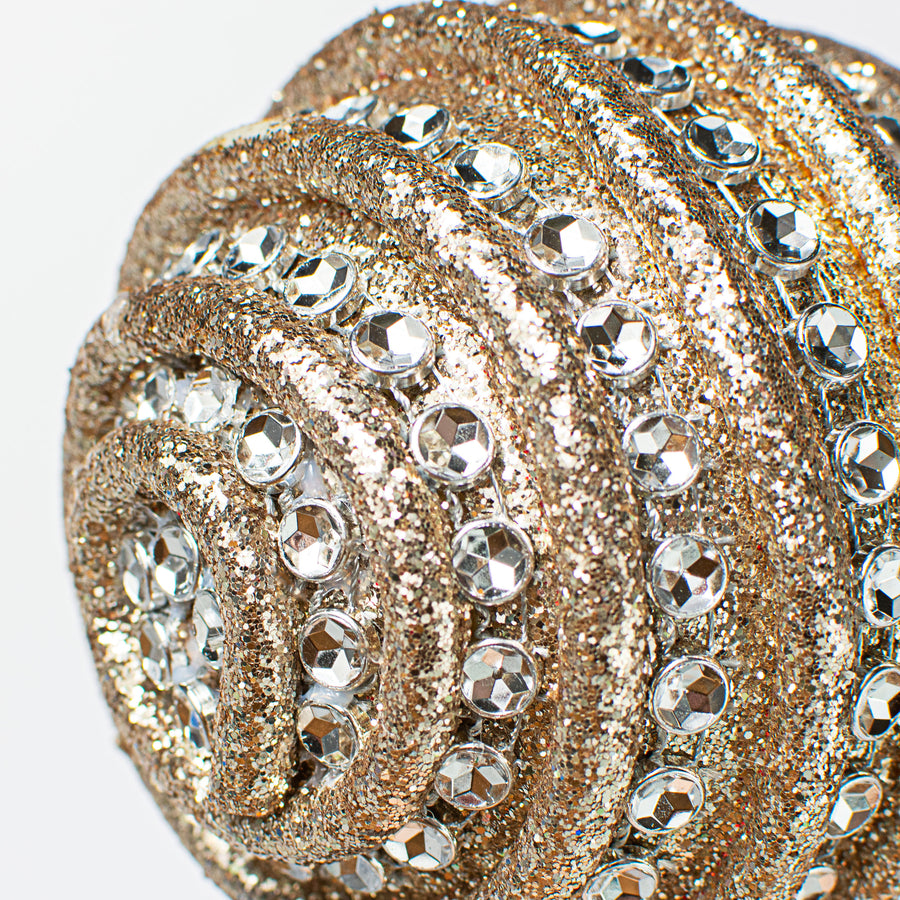 4" Jewel Ball Ornament: Champagne (Box of 4)