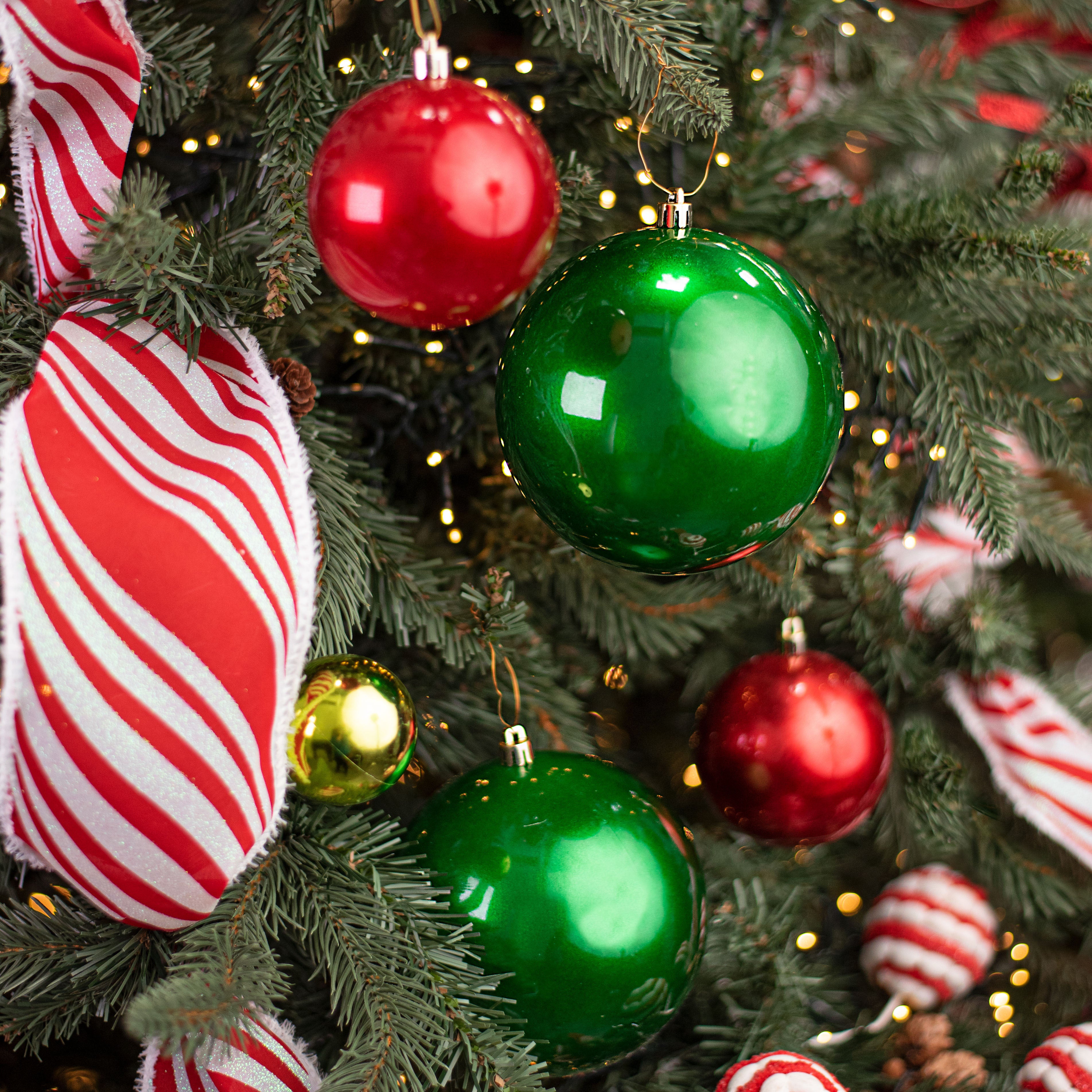 120MM Plastic Ball Ornaments: Candy Apple Green (Set of 2)