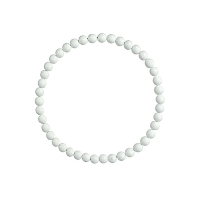 13" Wood Bead Wreath: Whitewash