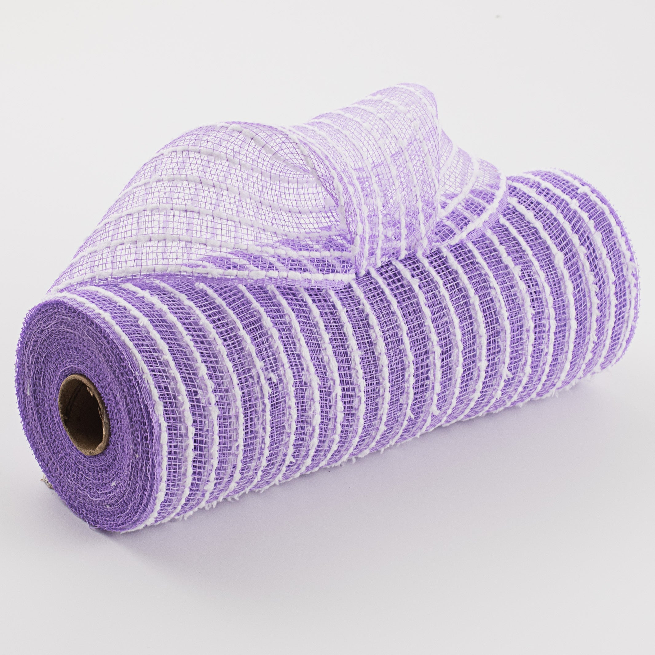 10" Snowdrift Deco Mesh: Lavender & White