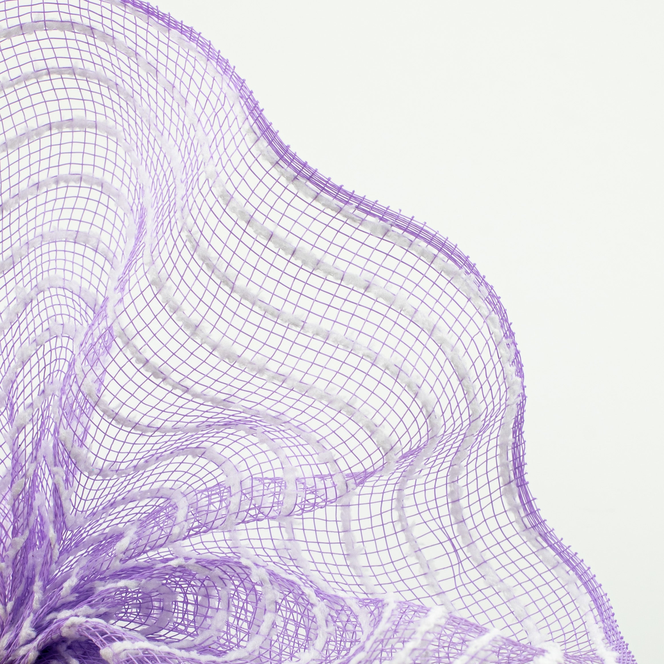 10" Snowdrift Deco Mesh: Lavender & White