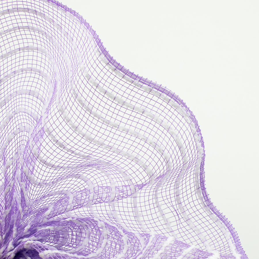 10" Snowdrift Deco Mesh: Lavender & White