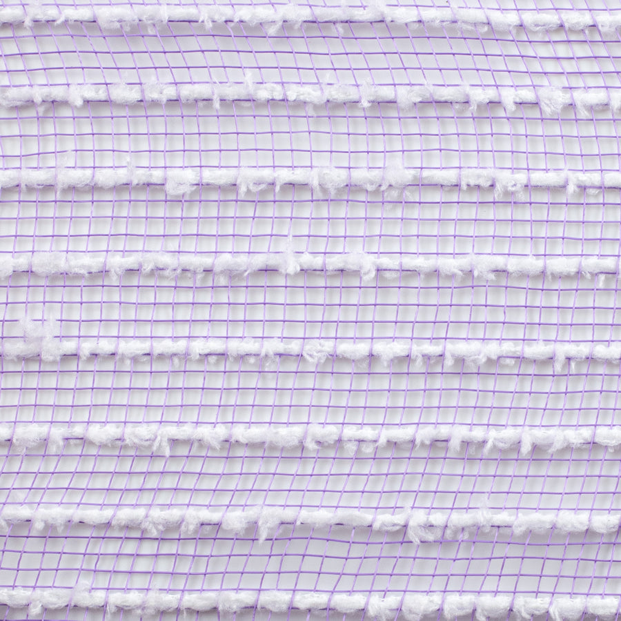 10" Snowdrift Deco Mesh: Lavender & White