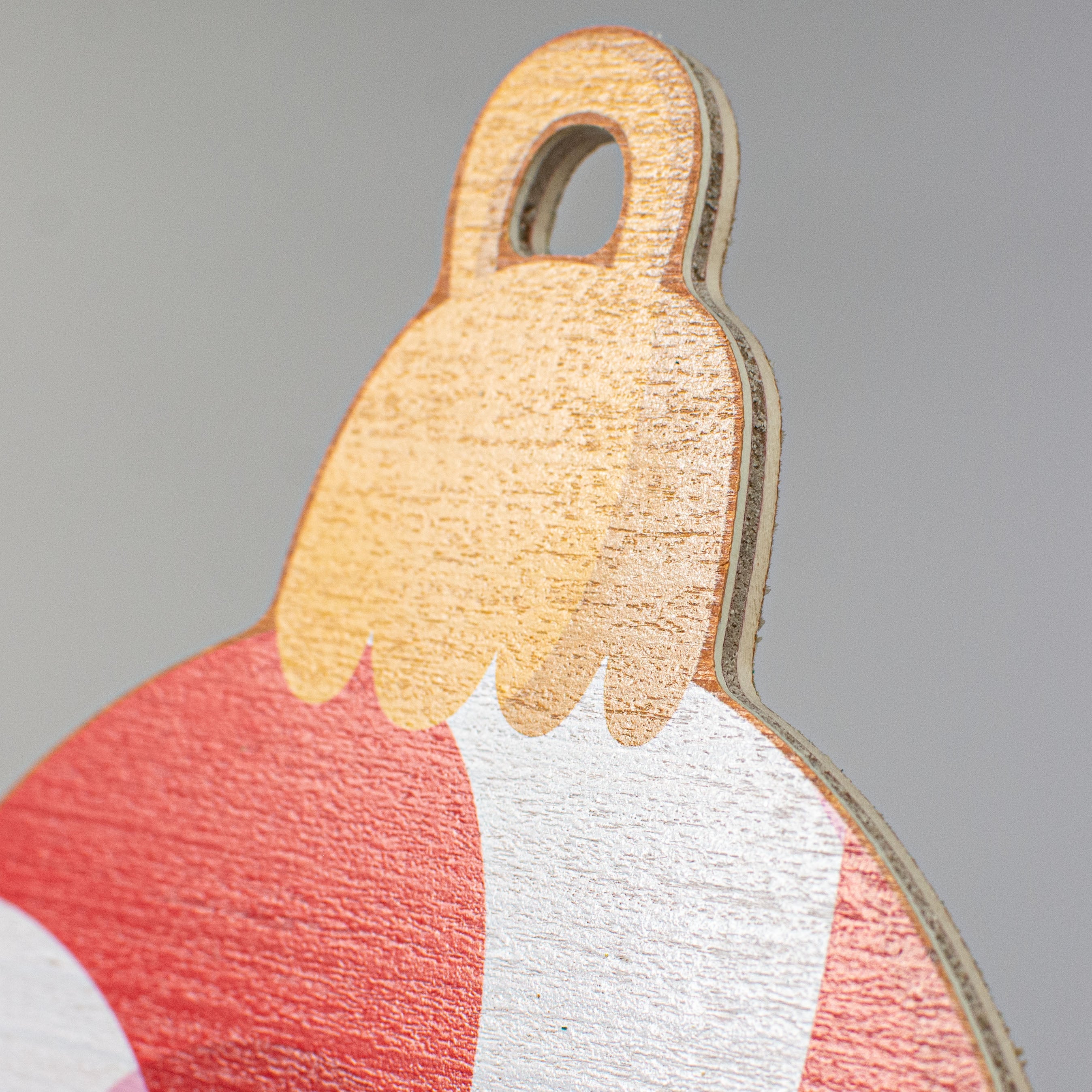 14" Printed Plywood Decor: Candy Cane Ornament