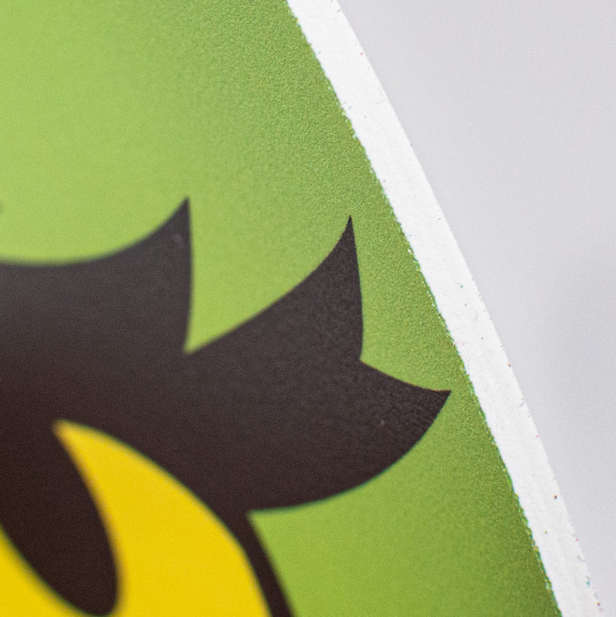 9.4" Round Waterproof Sign: Green Monster Face