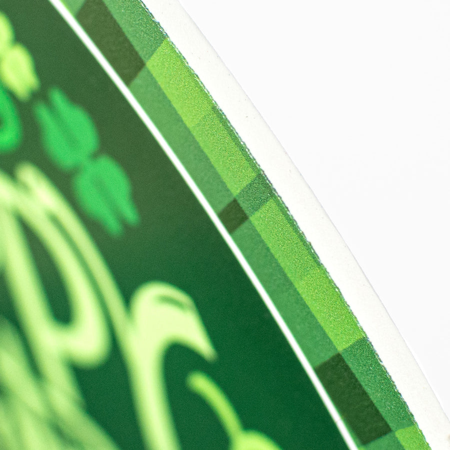 9.4" Round Waterproof Sign: Happy St Patrick's Day Plaid