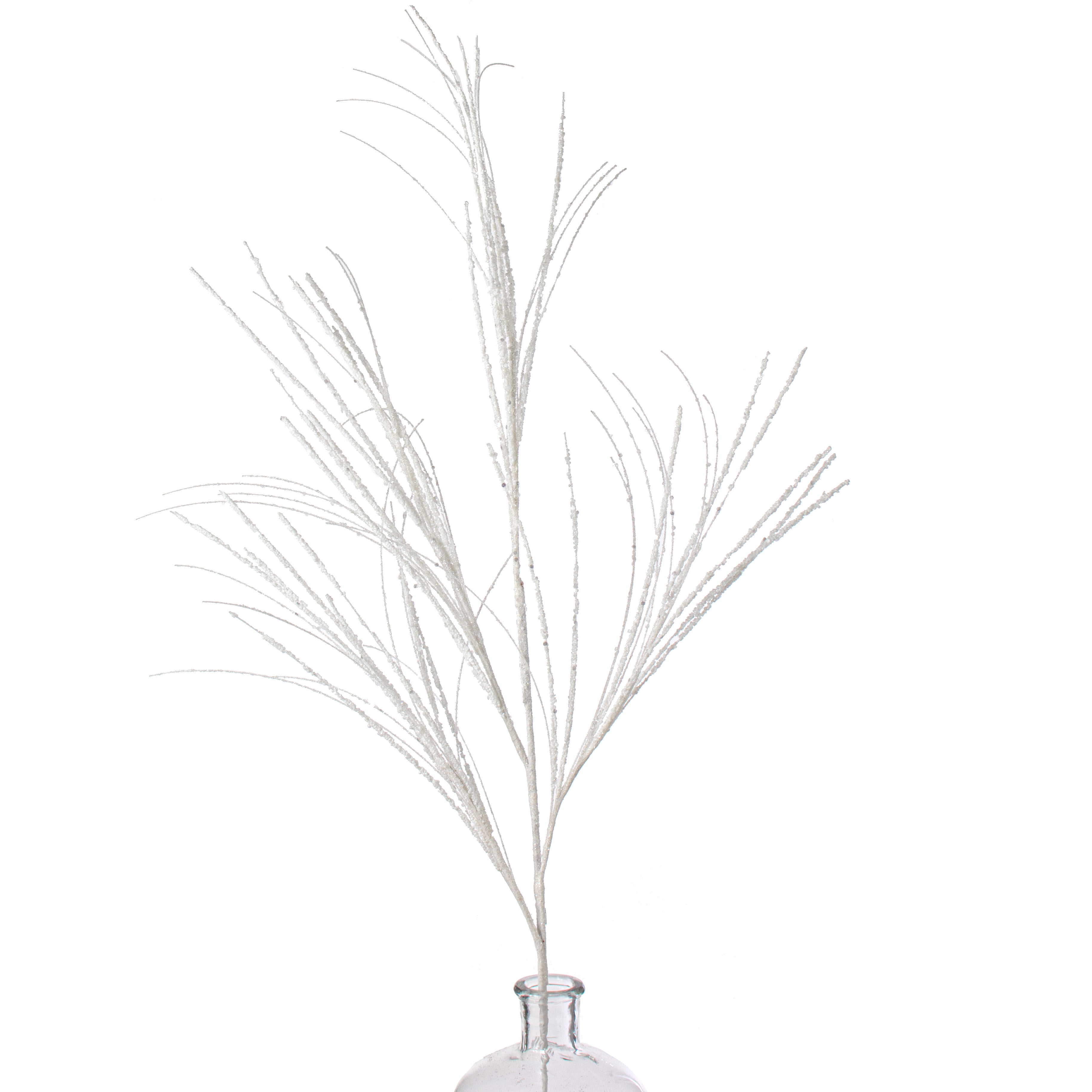 35" Glitter Fishline Spray: White