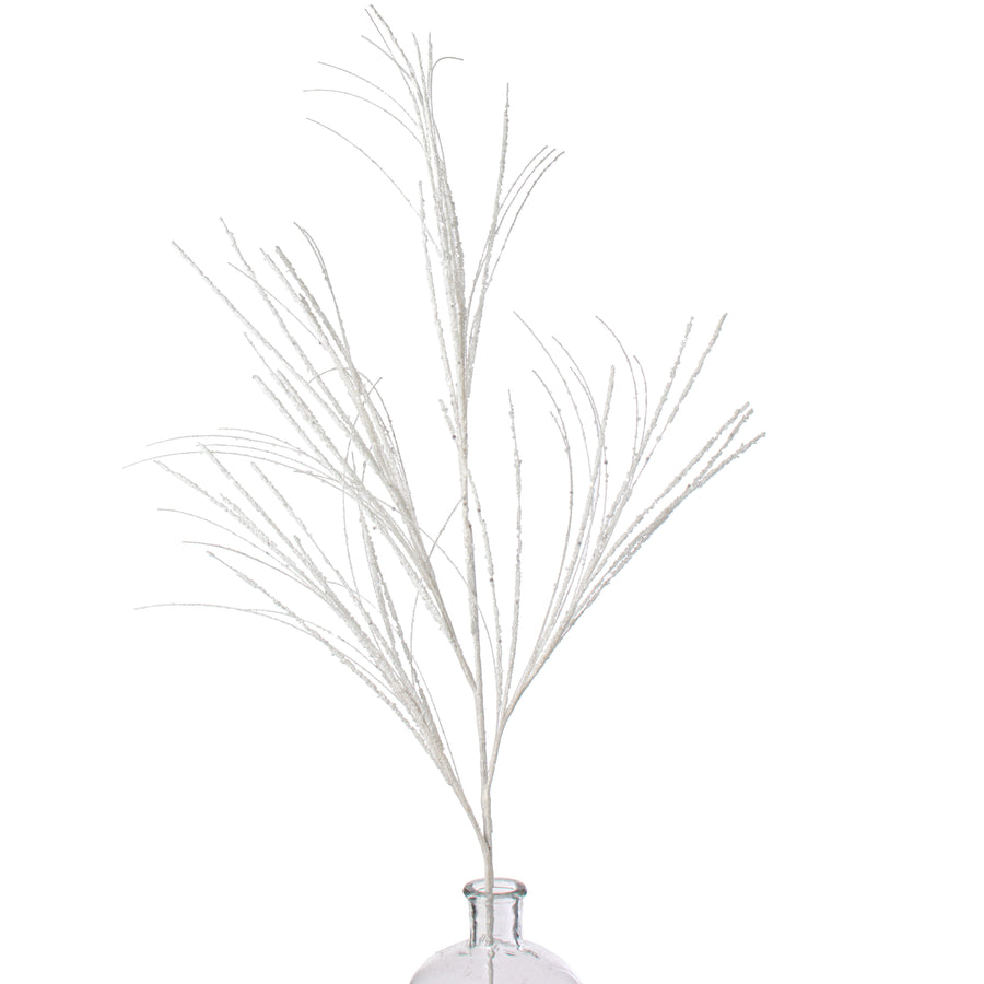 35" Glitter Fishline Spray: White
