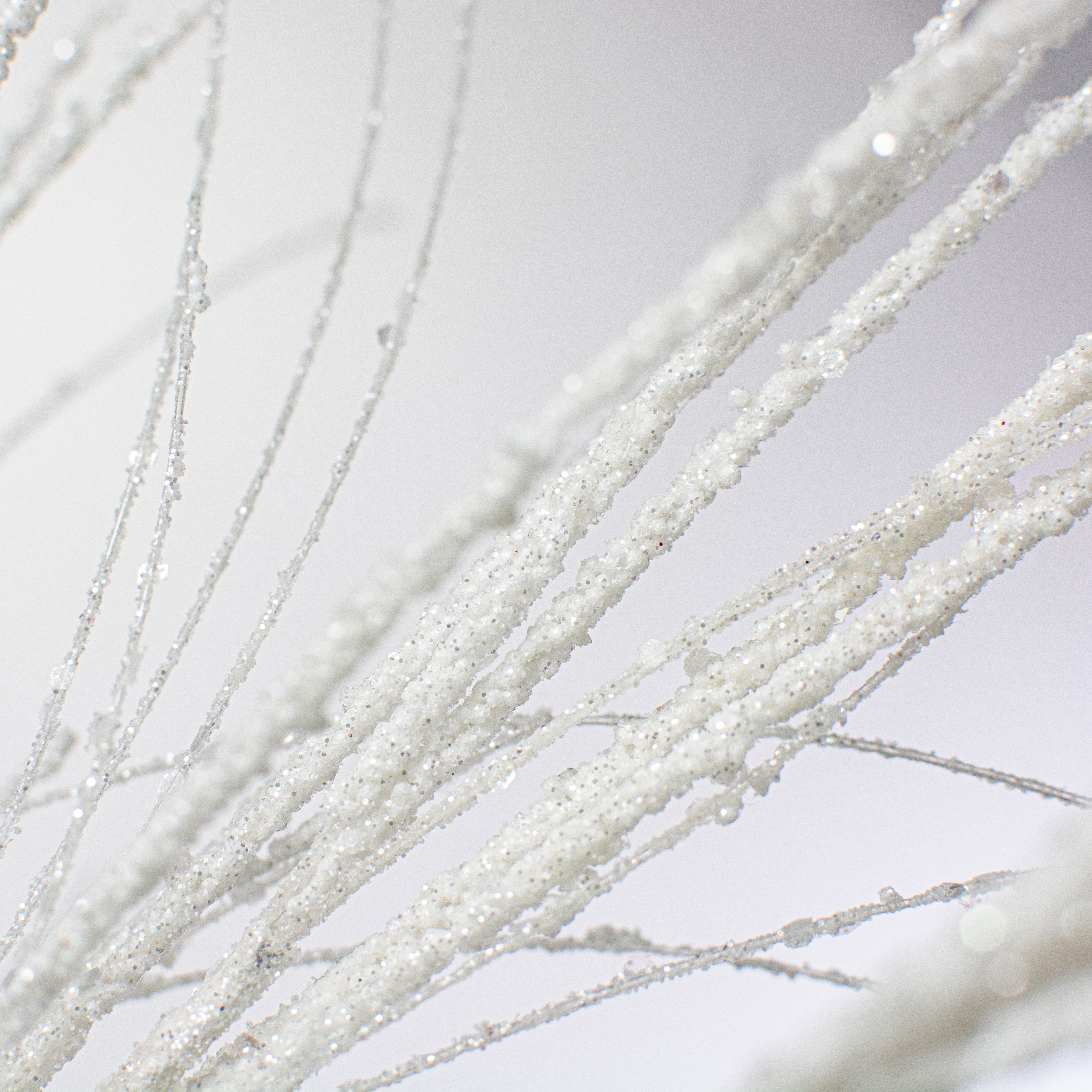 35" Glitter Fishline Spray: White