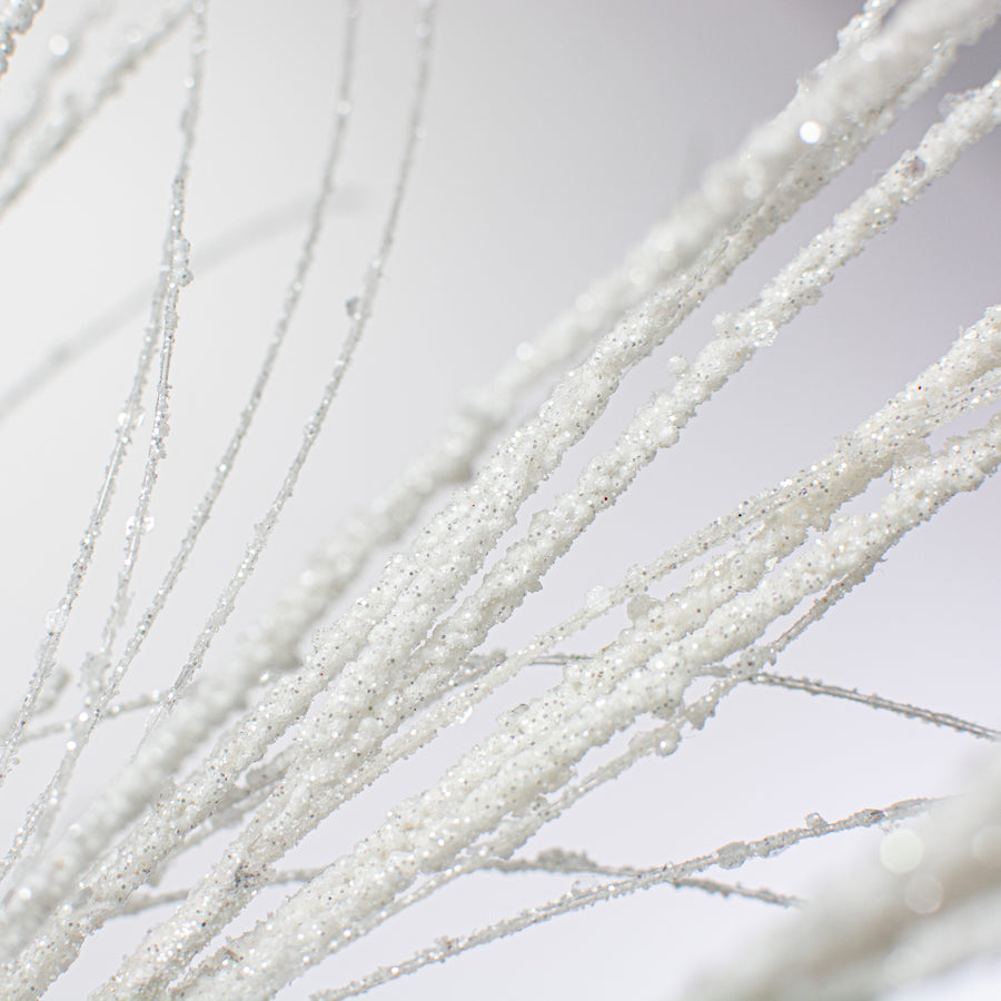 35" Glitter Fishline Spray: White