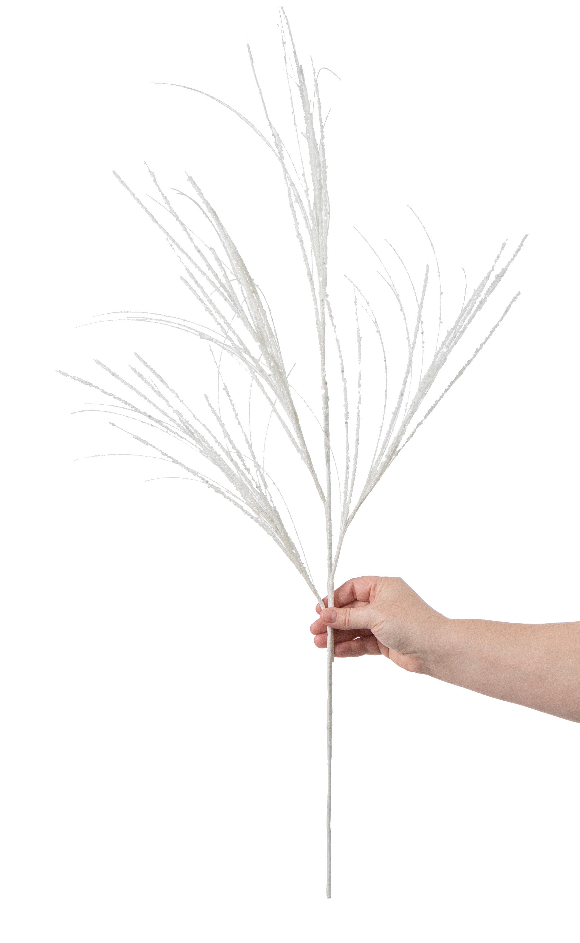 35" Glitter Fishline Spray: White