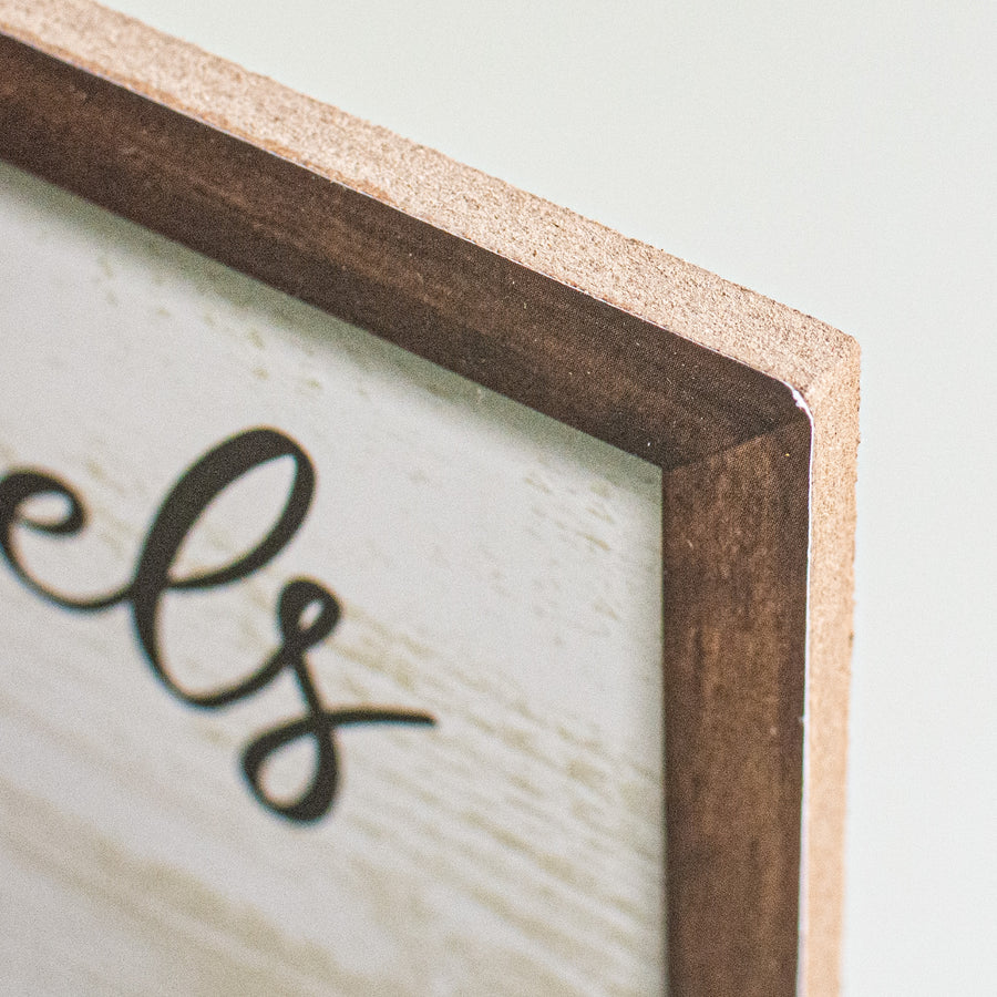 10" Square Wooden Sign: Angels Near Cardinals Appear