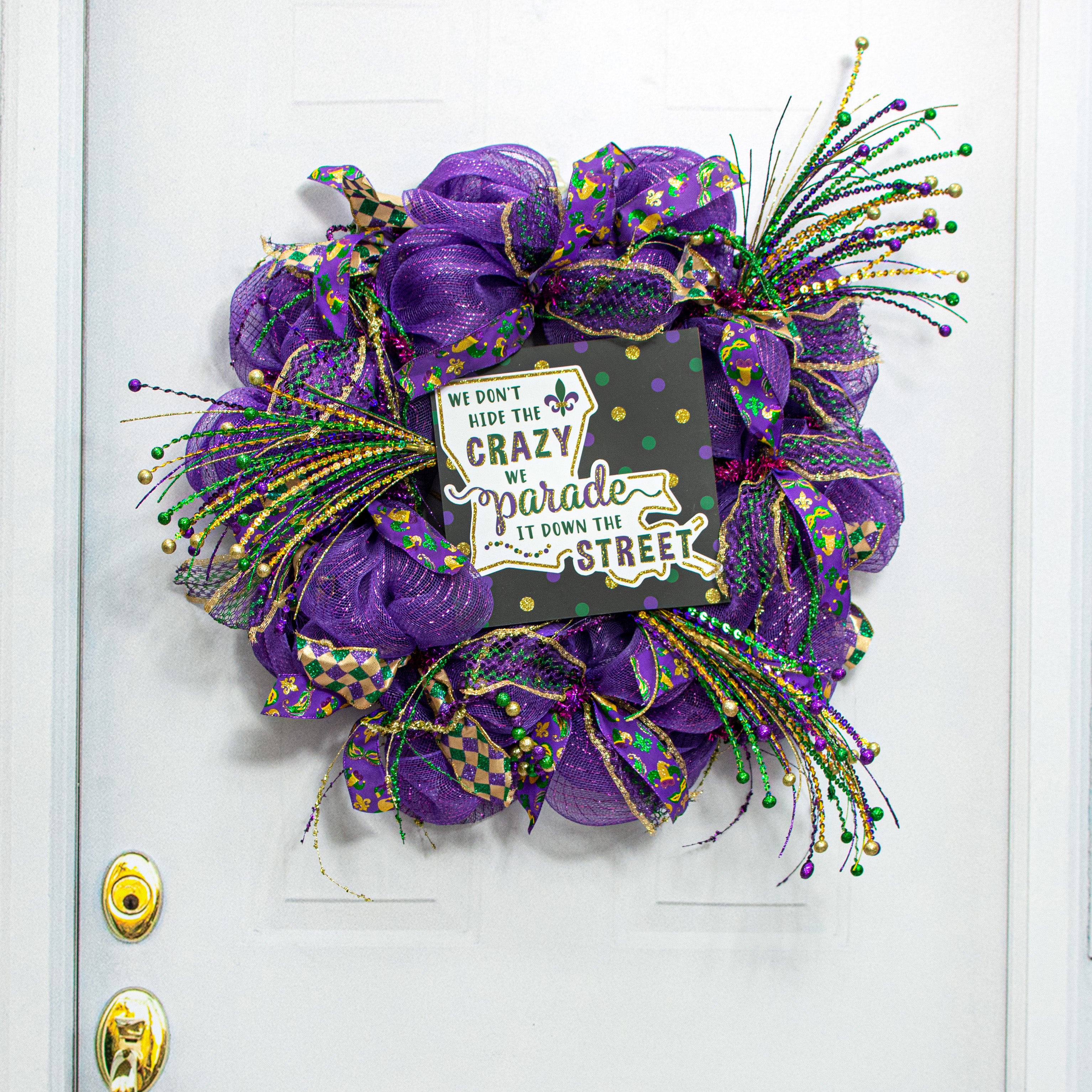 10" Square Wooden Sign: Parade Crazy Louisiana