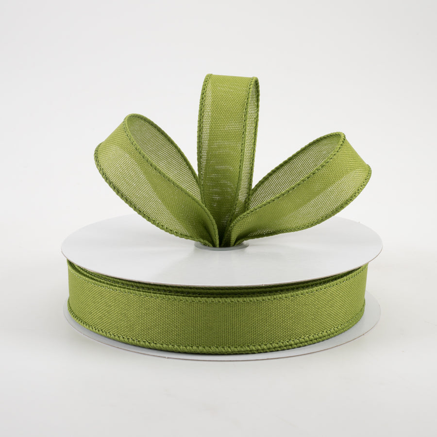 7/8" Value Faux Burlap Ribbon: Fern Green (25 Yards)