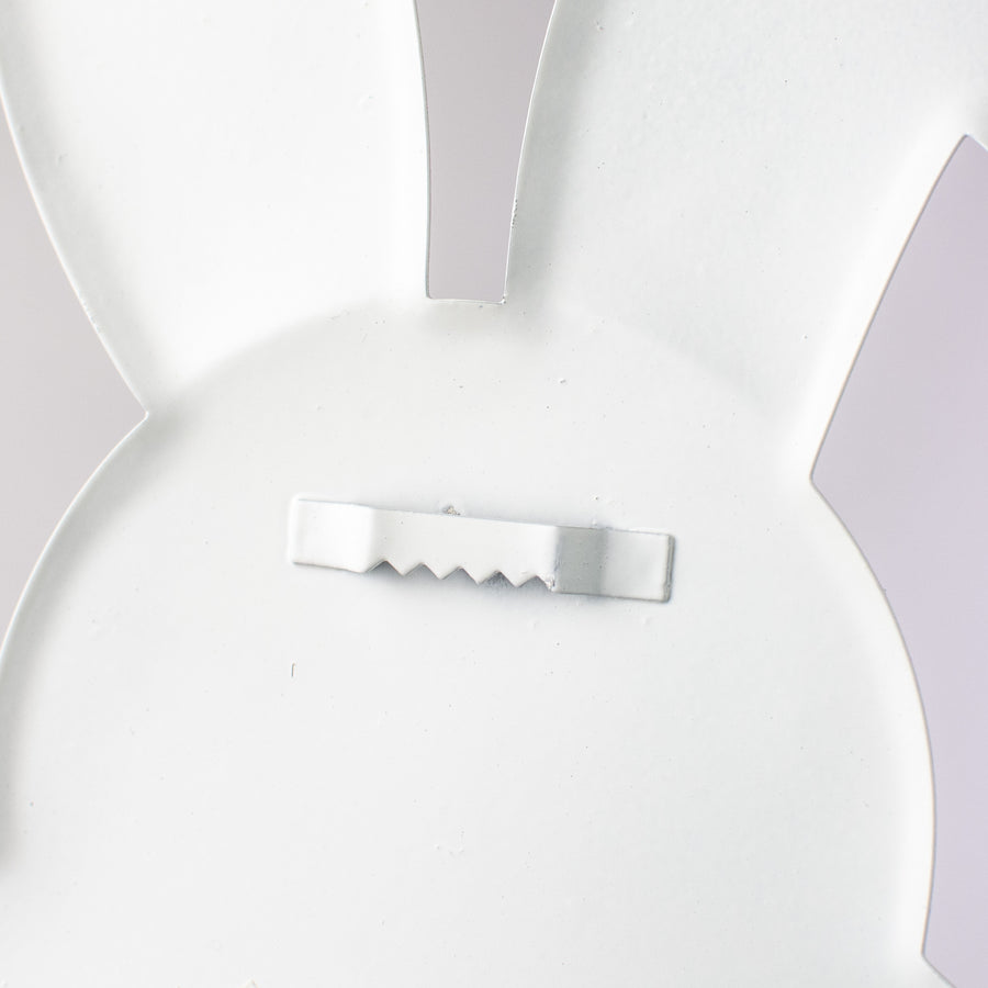 15" Bunny Bottom Embossed Metal Hanger: Black, White, Gold