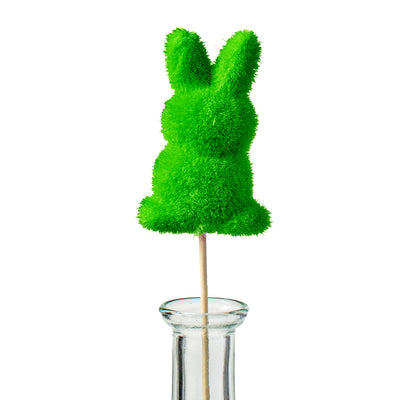 12" Flocked Standing Rabbit Pick: Spring Green