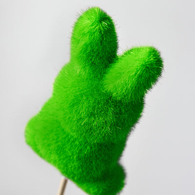 12" Flocked Standing Rabbit Pick: Spring Green