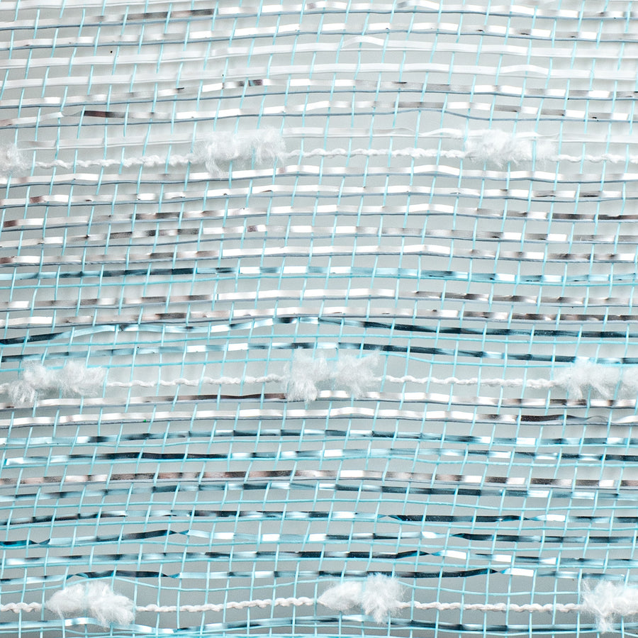 10" Snowball Matte Ombré Mesh: White, Silver, Ice Blue