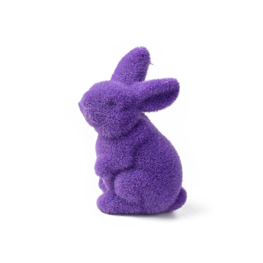 6" Flocked Standing Rabbit: Lavender