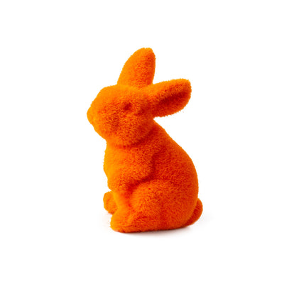 6" Flocked Standing Rabbit: Orange