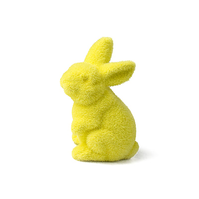 6" Flocked Standing Rabbit: Yellow