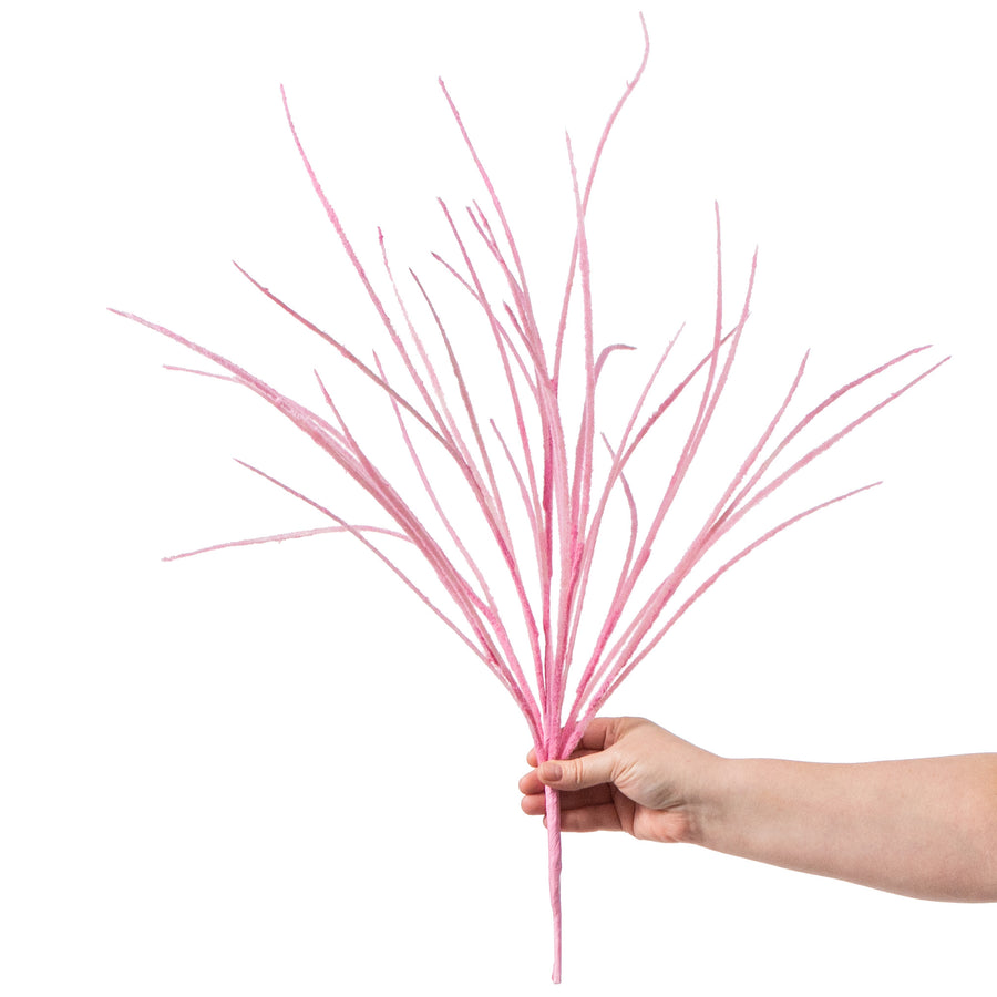 27" Flocked Grass Bush: Pink