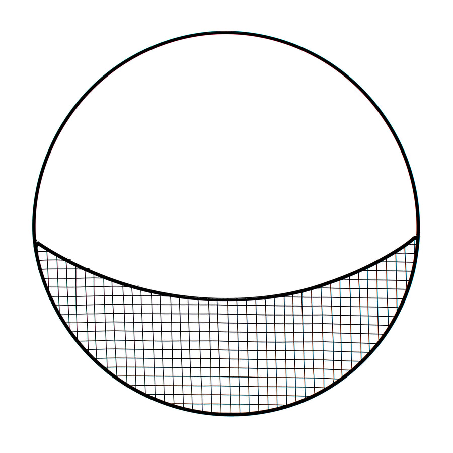 16" Half Moon Wire Mesh Wreath Form: Black