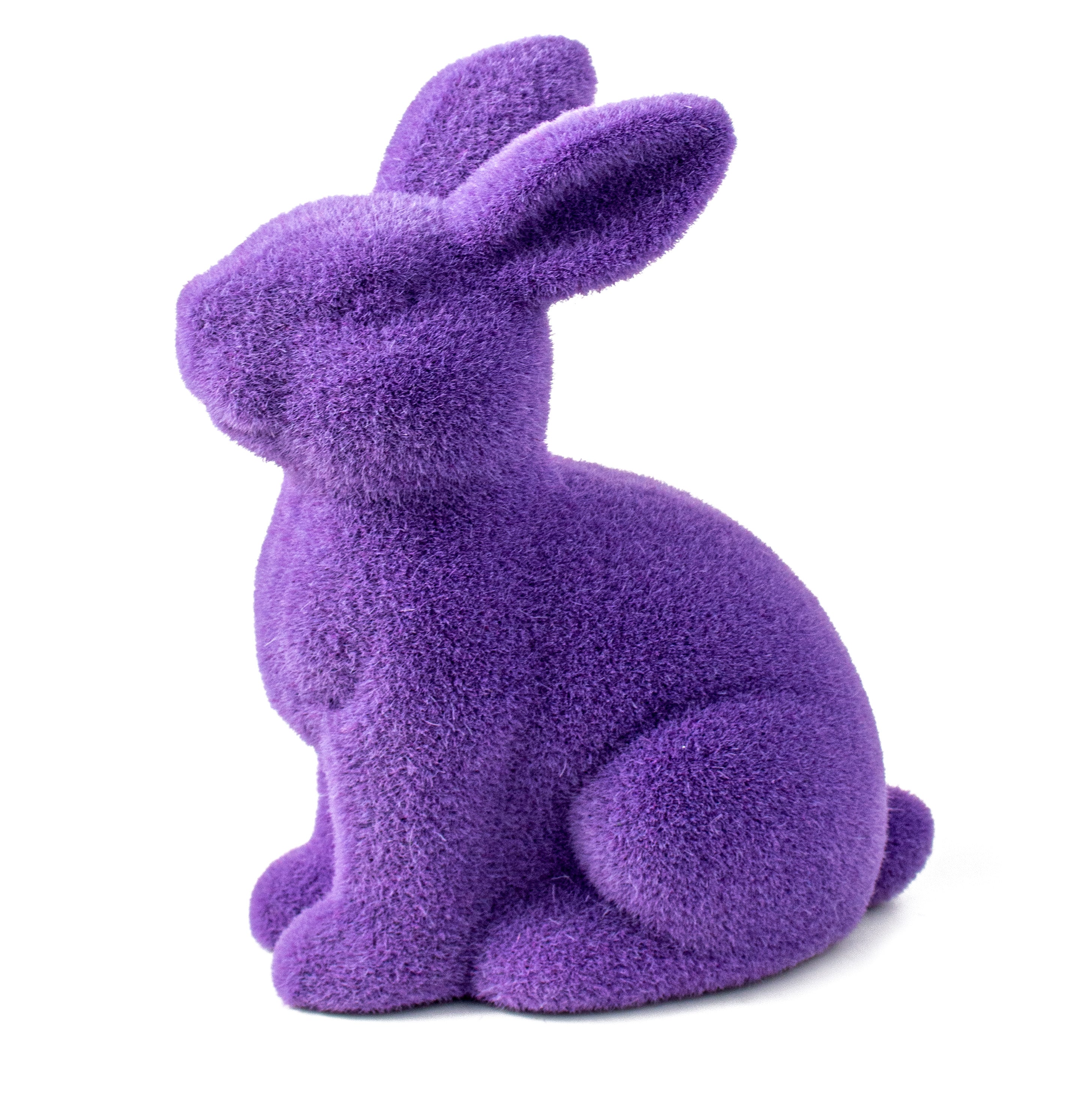 10" Flocked Sitting Rabbit: Lavender