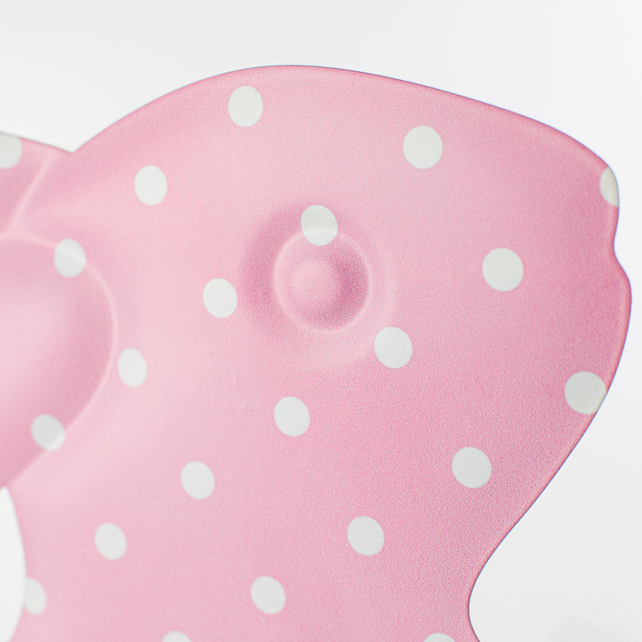 12" Sitting Bunny Embossed Metal Hanger: Pink & White