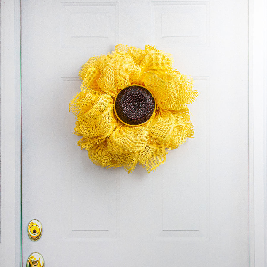 6.75" Jute Flex Tubing Flower Center: Yellow