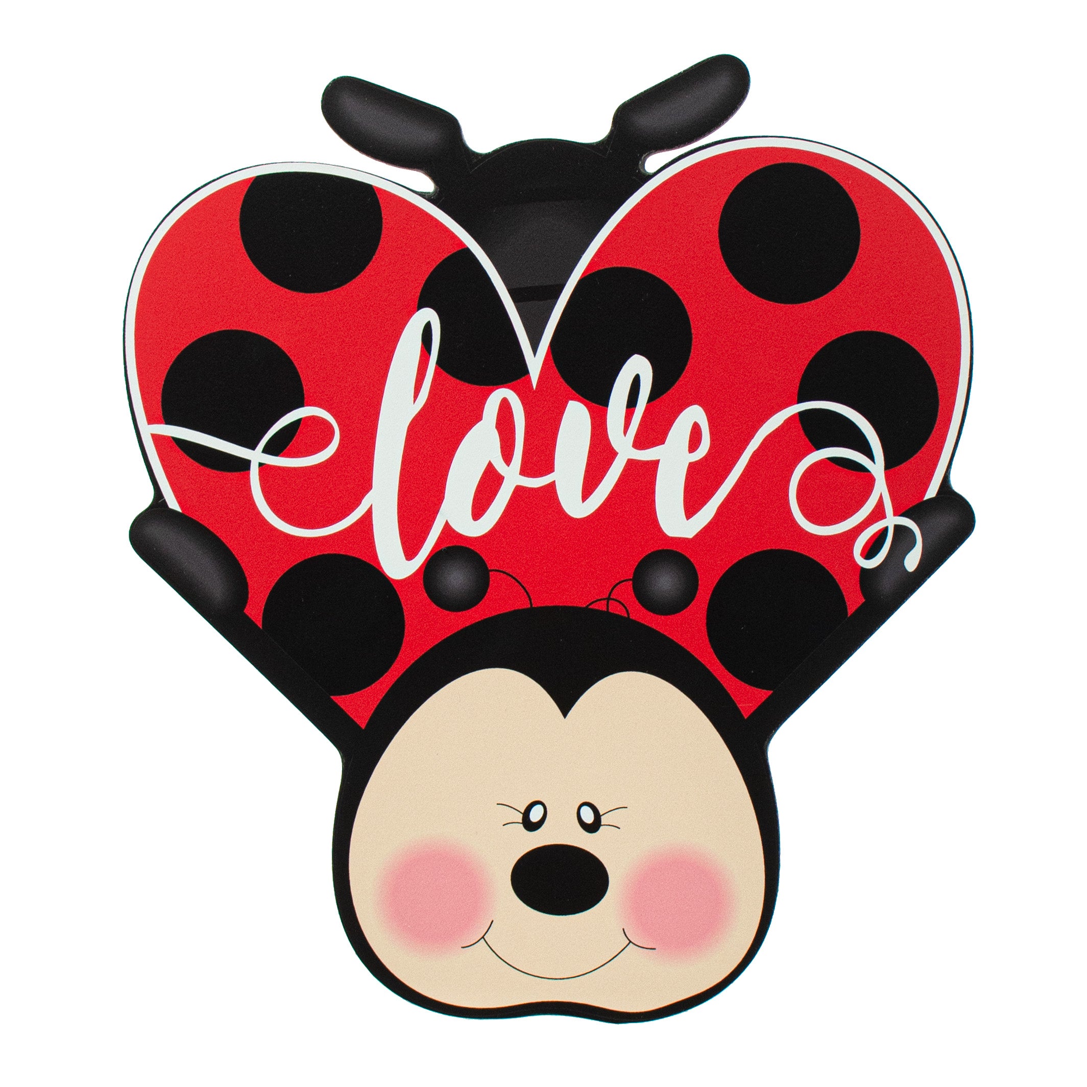 10" Waterproof Sign: Ladybug Love Heart