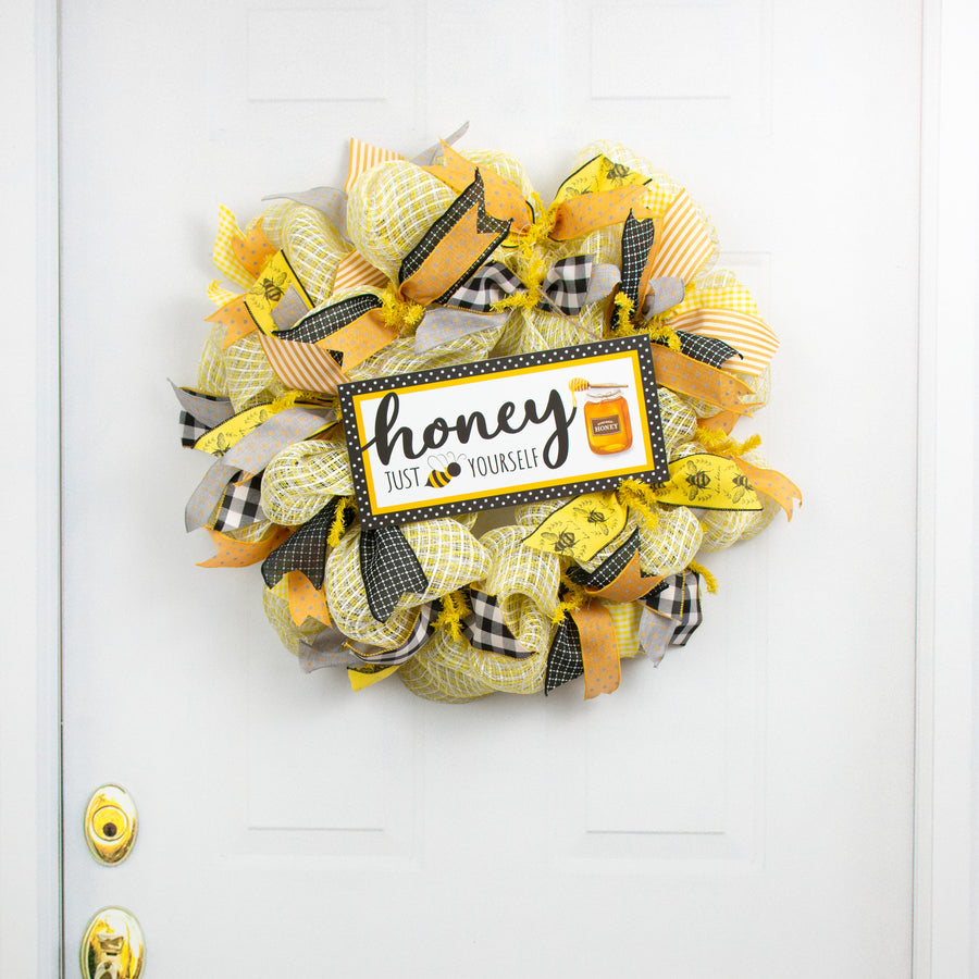 12" Wooden Sign: Honey Just Bee Yourself