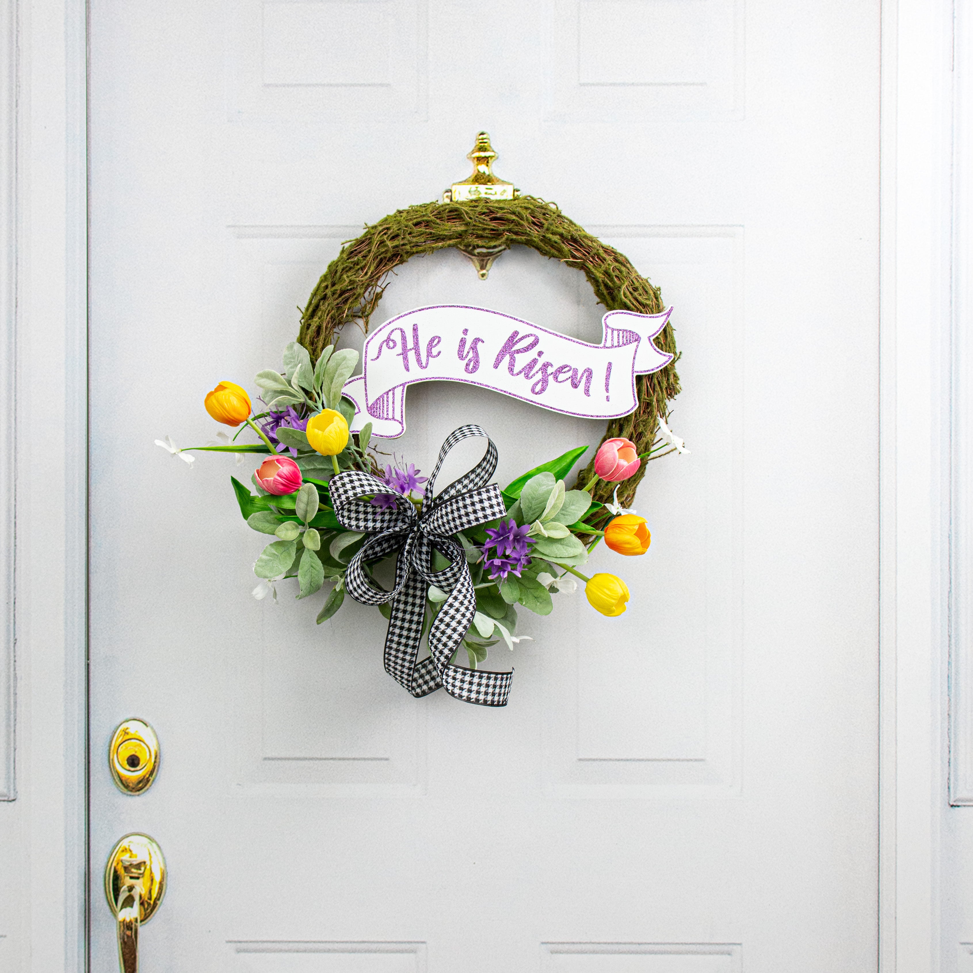 15" Wooden Sign: He Is Risen Banner