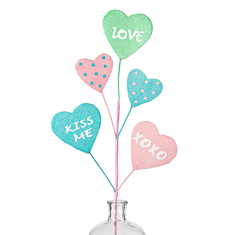 28" Message Heart Spray: Pastel Pink, Blue, Green