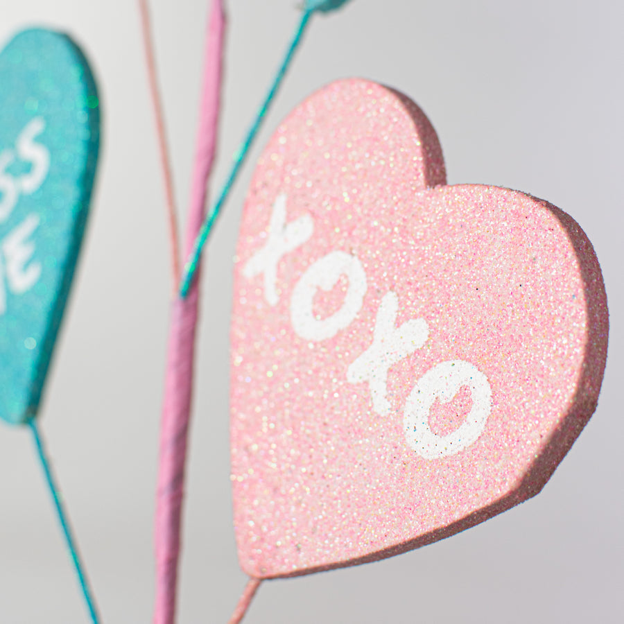 28" Message Heart Spray: Pastel Pink, Blue, Green