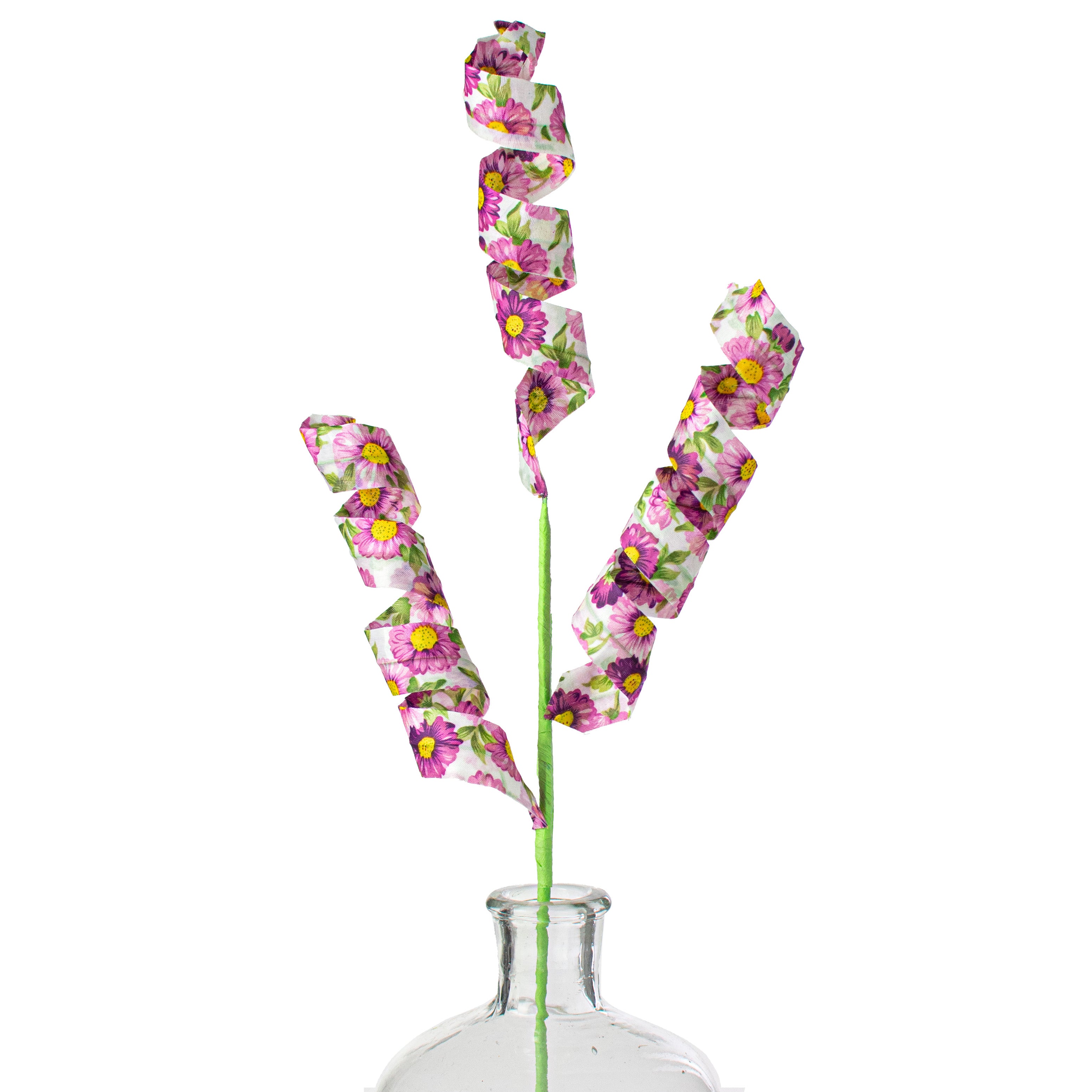 24" Fabric Curl Spray: Floral Purple