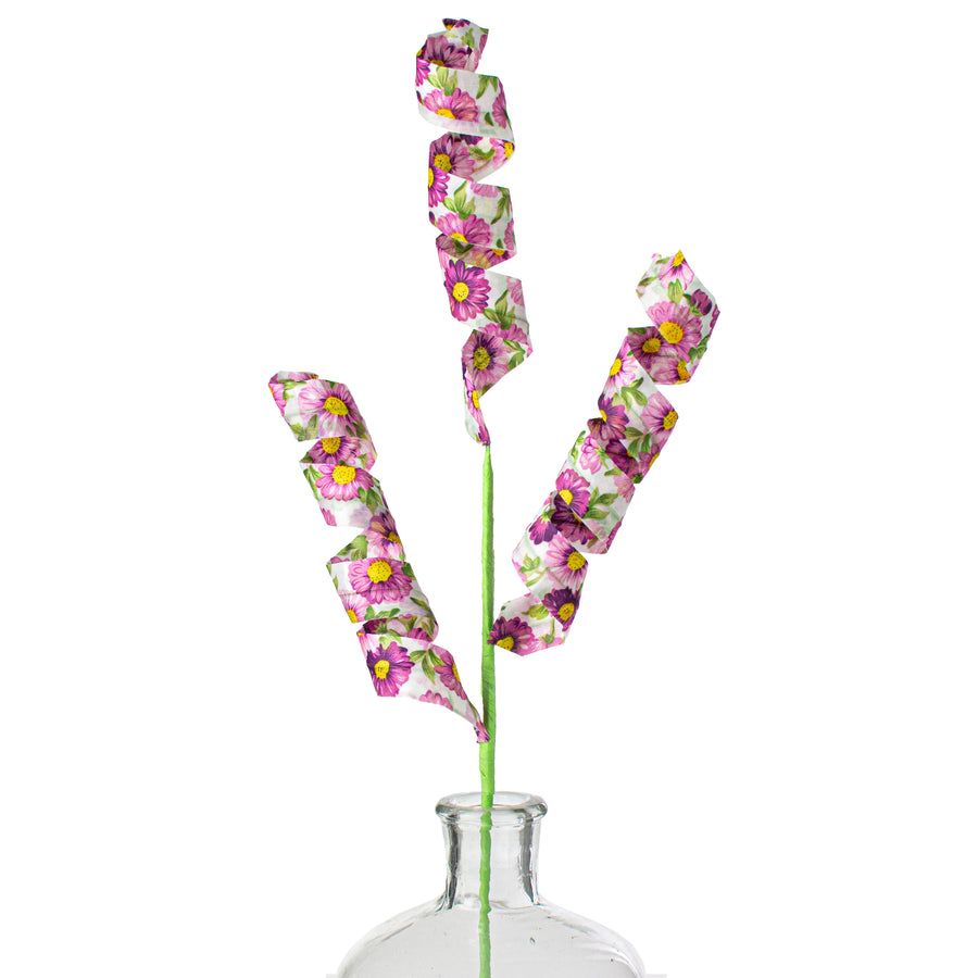 24" Fabric Curl Spray: Floral Purple