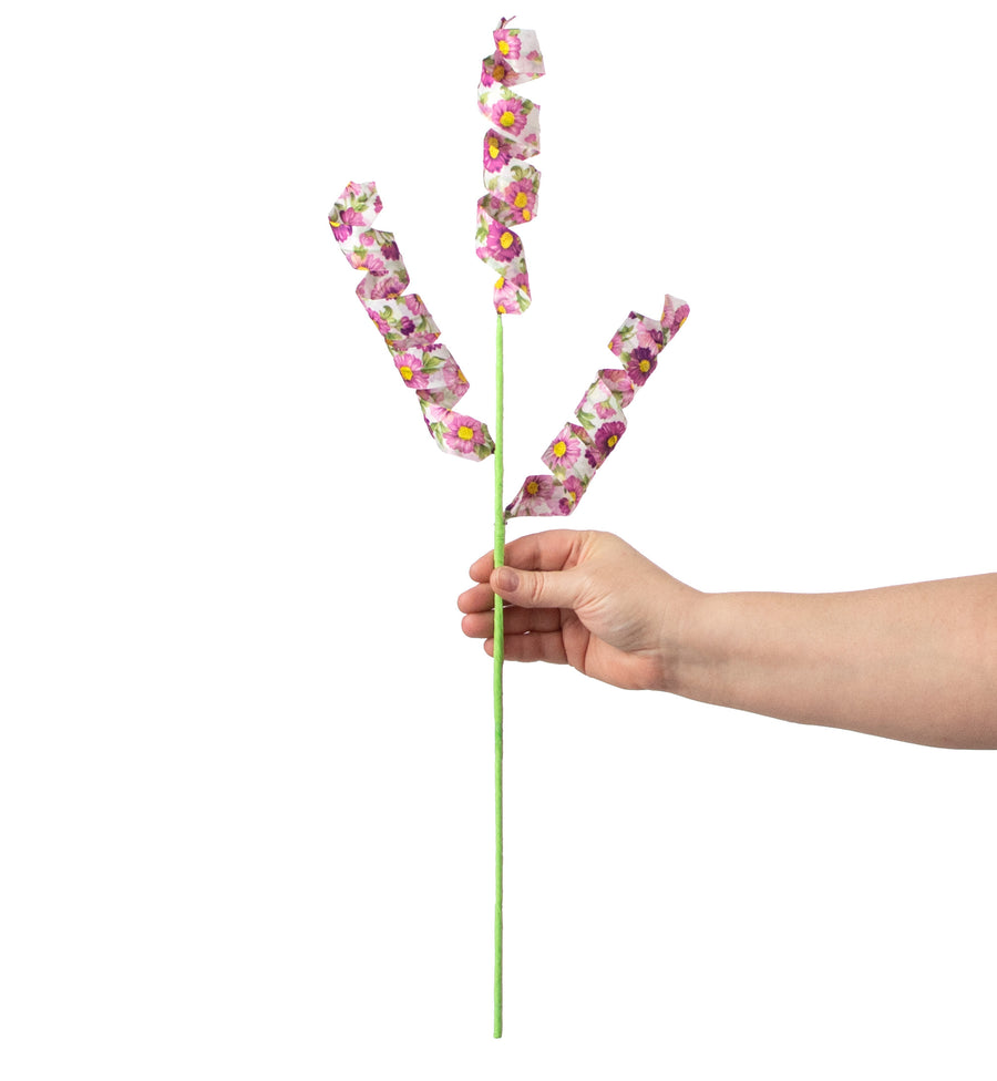 24" Fabric Curl Spray: Floral Purple
