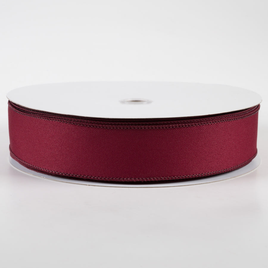 1.5" Diagonal Weave Fabric Ribbon: Wine (50 Yards)