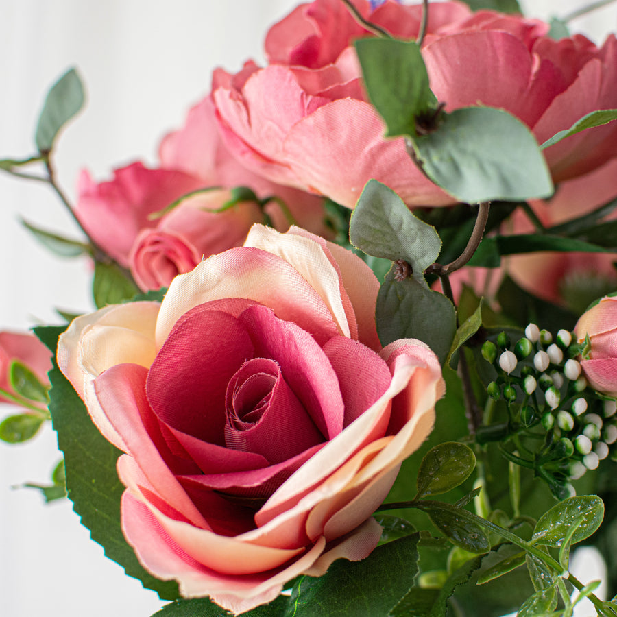 17" Rose, Peony, Lavender Bush: Mauve