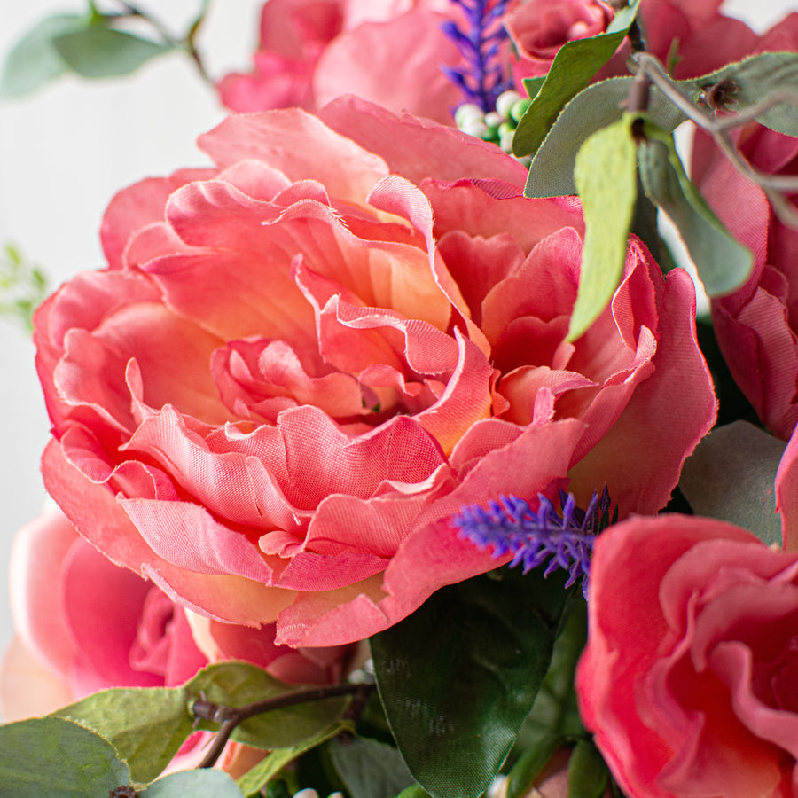 17" Rose, Peony, Lavender Bush: Mauve