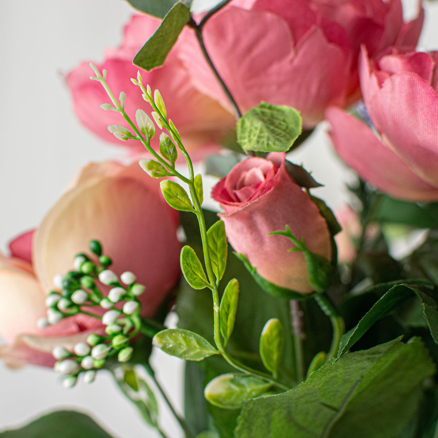 17" Rose, Peony, Lavender Bush: Mauve