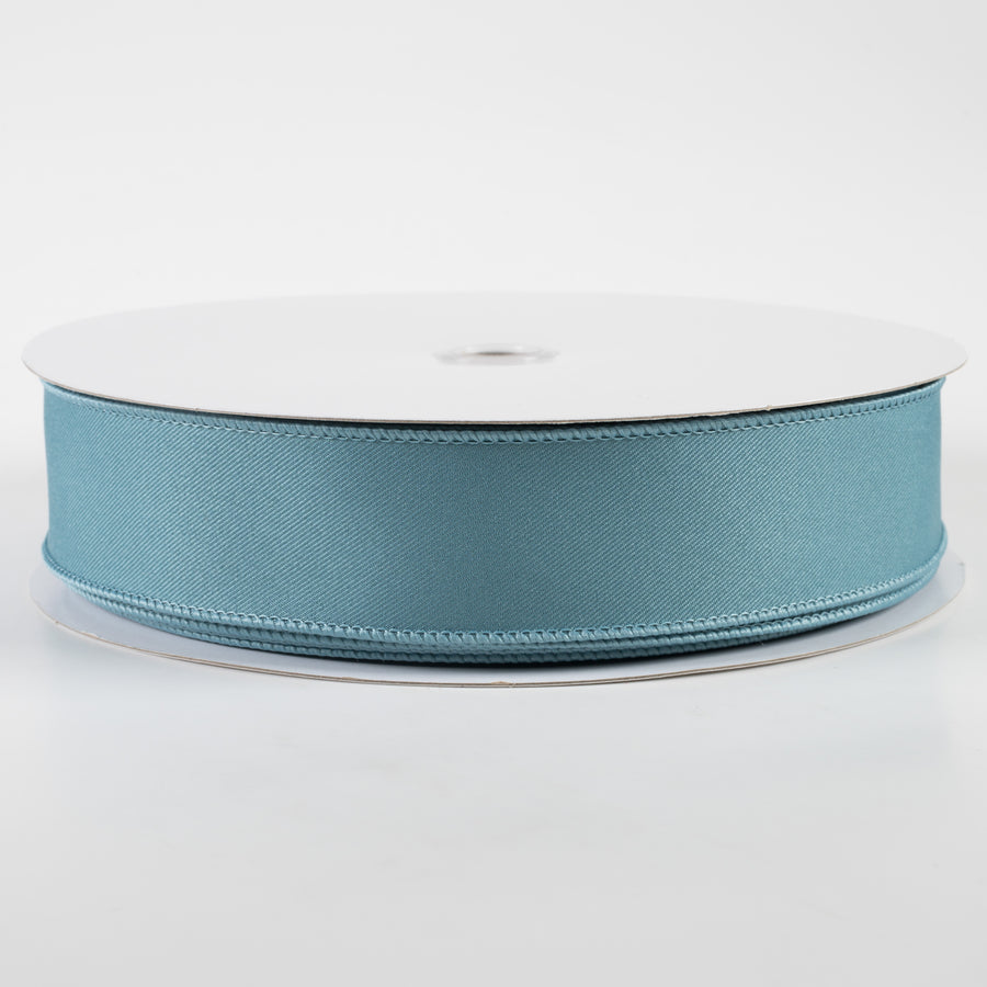 1.5" Diagonal Weave Fabric Ribbon: Smoke Blue (50 Yards)