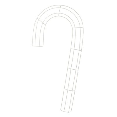 27" Box Wire Candy Cane Form: White