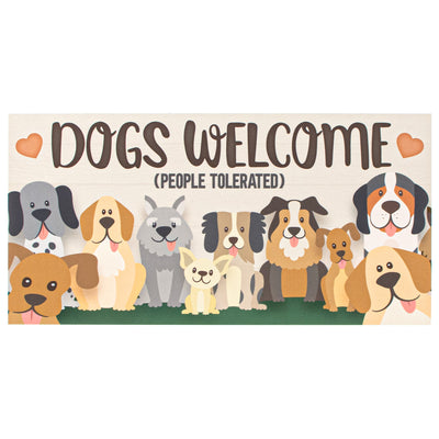 12" Waterproof Sign: Dogs Welcome