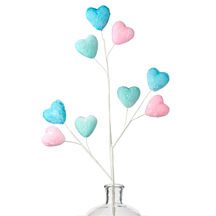 28" Heart Spray: Pink, Blue, Mint