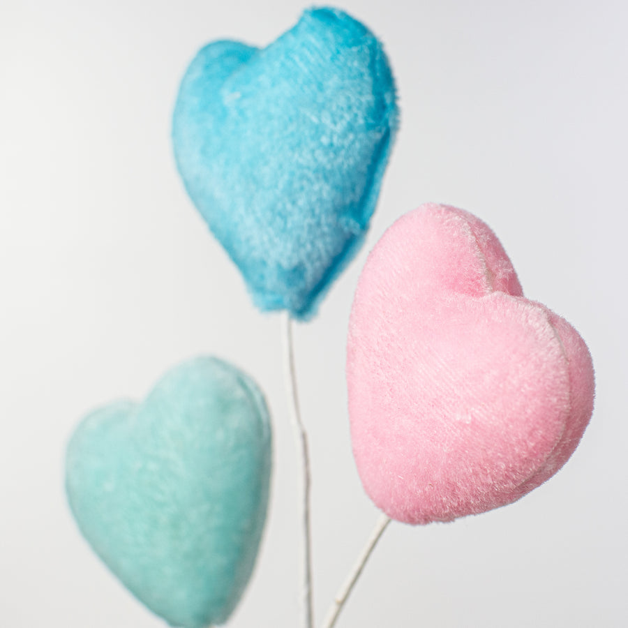 28" Heart Spray: Pink, Blue, Mint