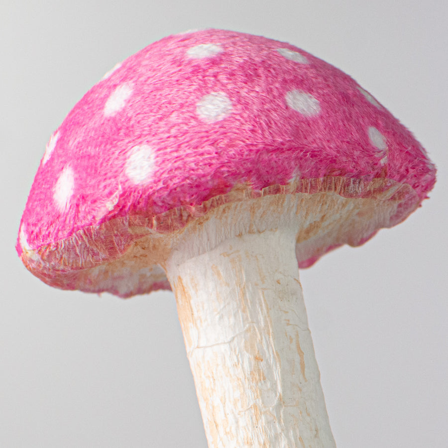 22" Polka Dot Mushroom Spray: Pink